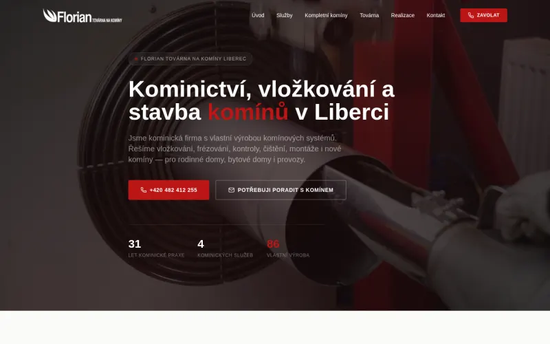Náhled webu florian-kominy.cz